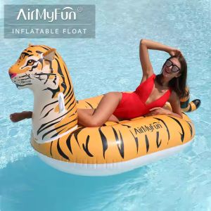 AirMyFun Fun Floaty Inflatable Tiger Pool Float – Swimming Pool Float Toy for Adults and Kids