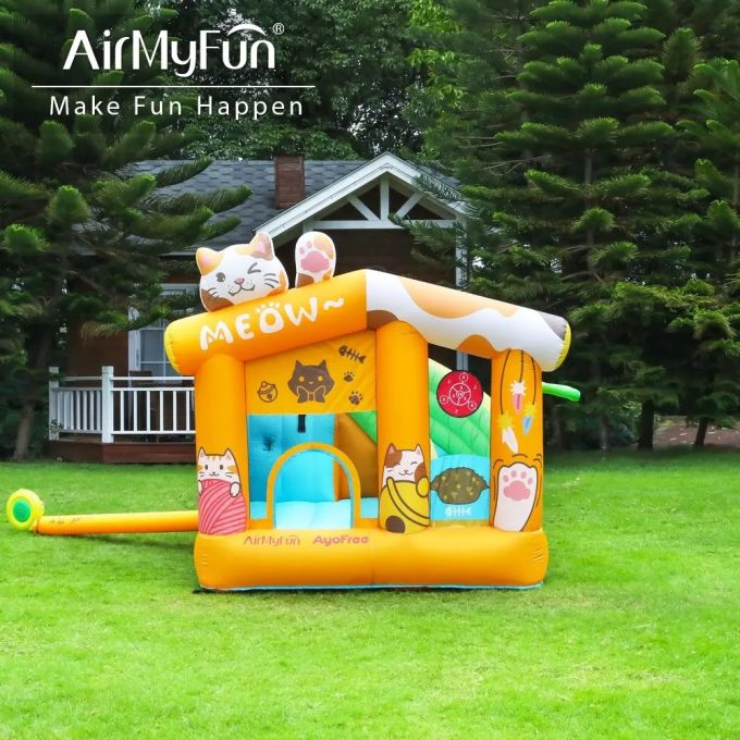 Airmyfun Popular Design Animal Bounce House – Cat Combo Slide Jumping Castle for Kids