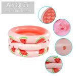 Outdoor Party Bubble Bottom Pink Watermelon Baby Water 3-Ring Inflatable Swimming Pools for Kids – Children's Pool with Ball Toys