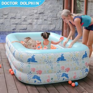 Doctor Dolphin 3 Rings Inflatable Outdoor Water Play Kids Inflatable Swimming Pool for Kids and Adults