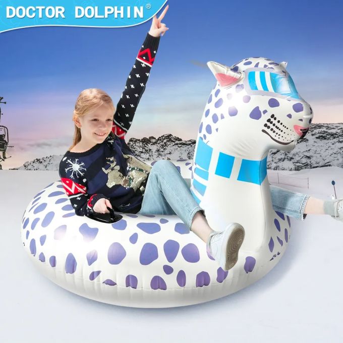 White Leopard New Design Cold PVC Custom Inflatable Snow Sled Tube – Inflatable Snow Sleds & Snow Tubes for Kids