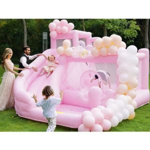 Custom Moonwalk Toddler Amusement Park Wedding Kid Jumping Mini Pink Bounce House