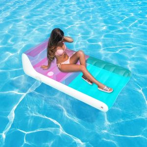 New Design Transparent Blue and Pink Sea Matters Water Toys Beach Lounger Mattress – Inflatable Pool Float Ride-on