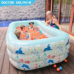 Doctor Dolphin 3 Rings Inflatable Outdoor Water Play Kids Inflatable Swimming Pool for Kids and Adults