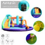 Custom-Sized Logo Printed Oxford Inflatable Water Slide, Water Gun Bounce House, Water Slide with Kids Party Blower