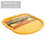 Hamburger Summer Outdoor Play Games for Kids – Pet Sprinkler Splash Pad, PVC Inflatable Water Spray Mat